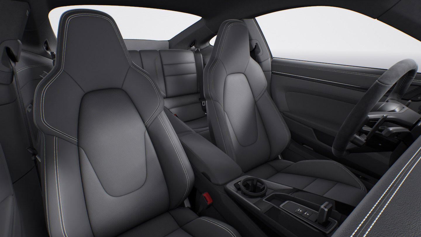 Image of leather Interior in Slate Grey with Chalk Stitching